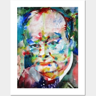 WINSTON CHURCHILL - watercolor portrait .2 Posters and Art